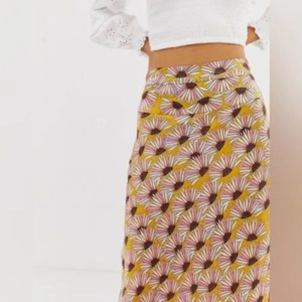 Free People Normani‎ printed bias cut skirt